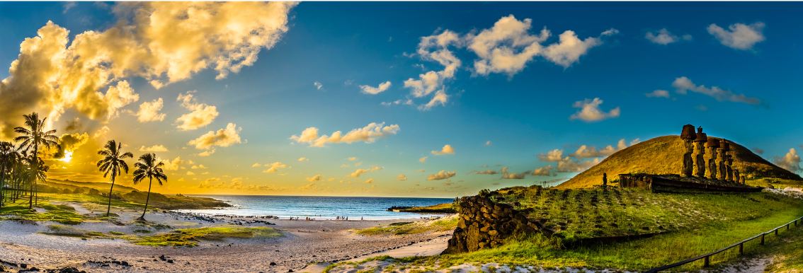 Anakena Beach with Ahu Nau Nau