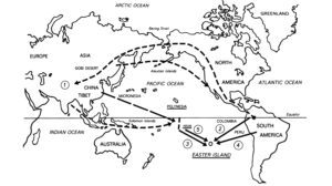 Mapa colonización de la Isla de Pascua