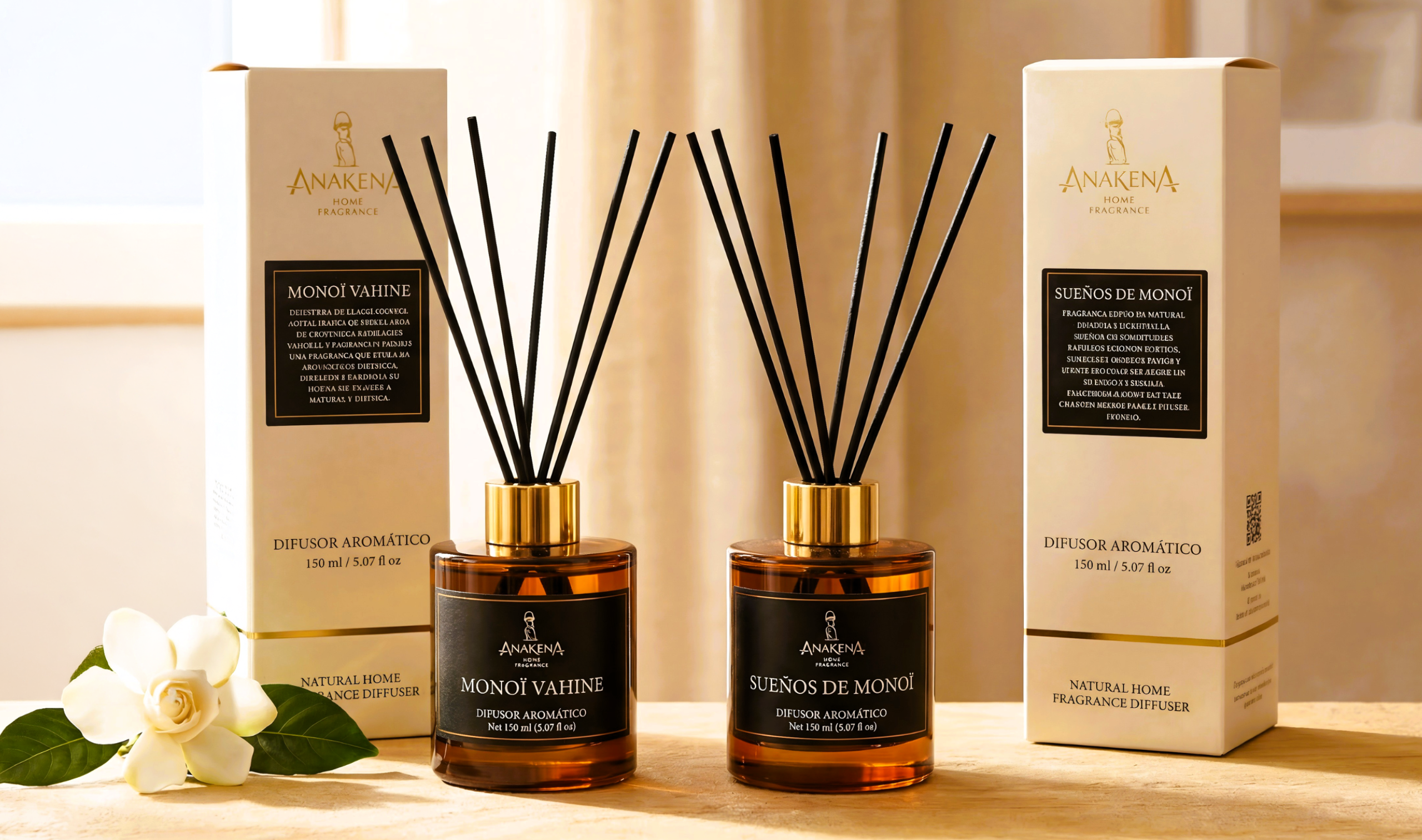 Anakena Home Fragrance - difusores aromáticos Sueños de Monoï y Monoï Vahine