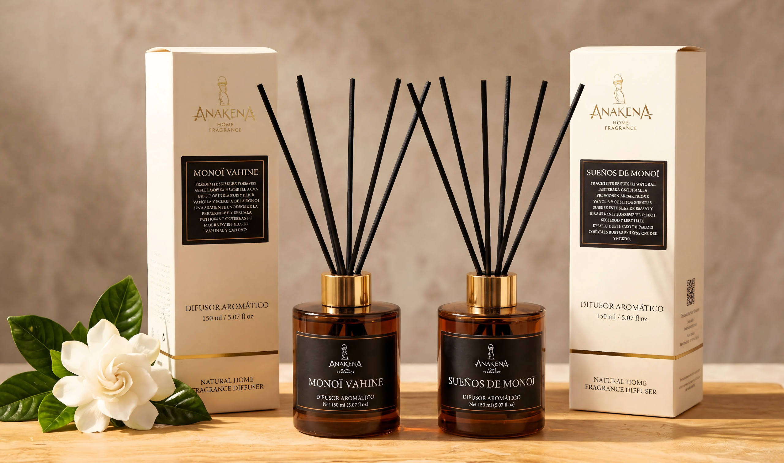 Anakena Home Fragrance - difusores aromáticos Sueños de Monoï y Monoï Vahine